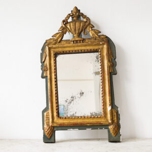 French mirror with gold & green gesso