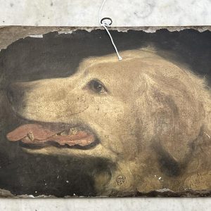 Vintage painting on board of a Goldie