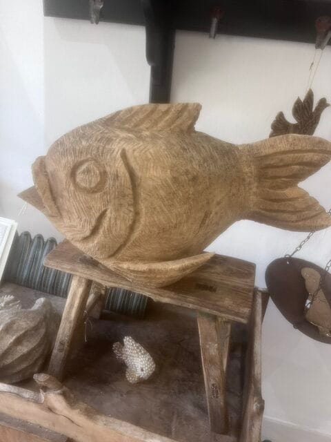 Hand carved wooden fish